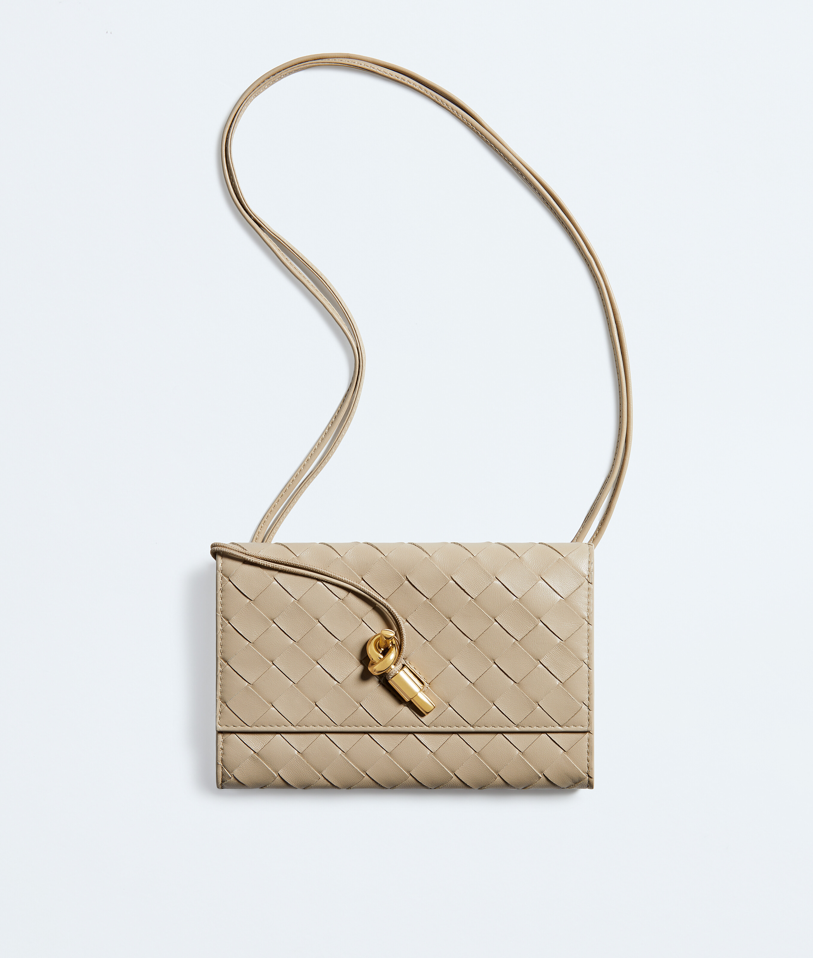 Bottega Veneta Beige Andiamo Pouch On Strap - Woman - U