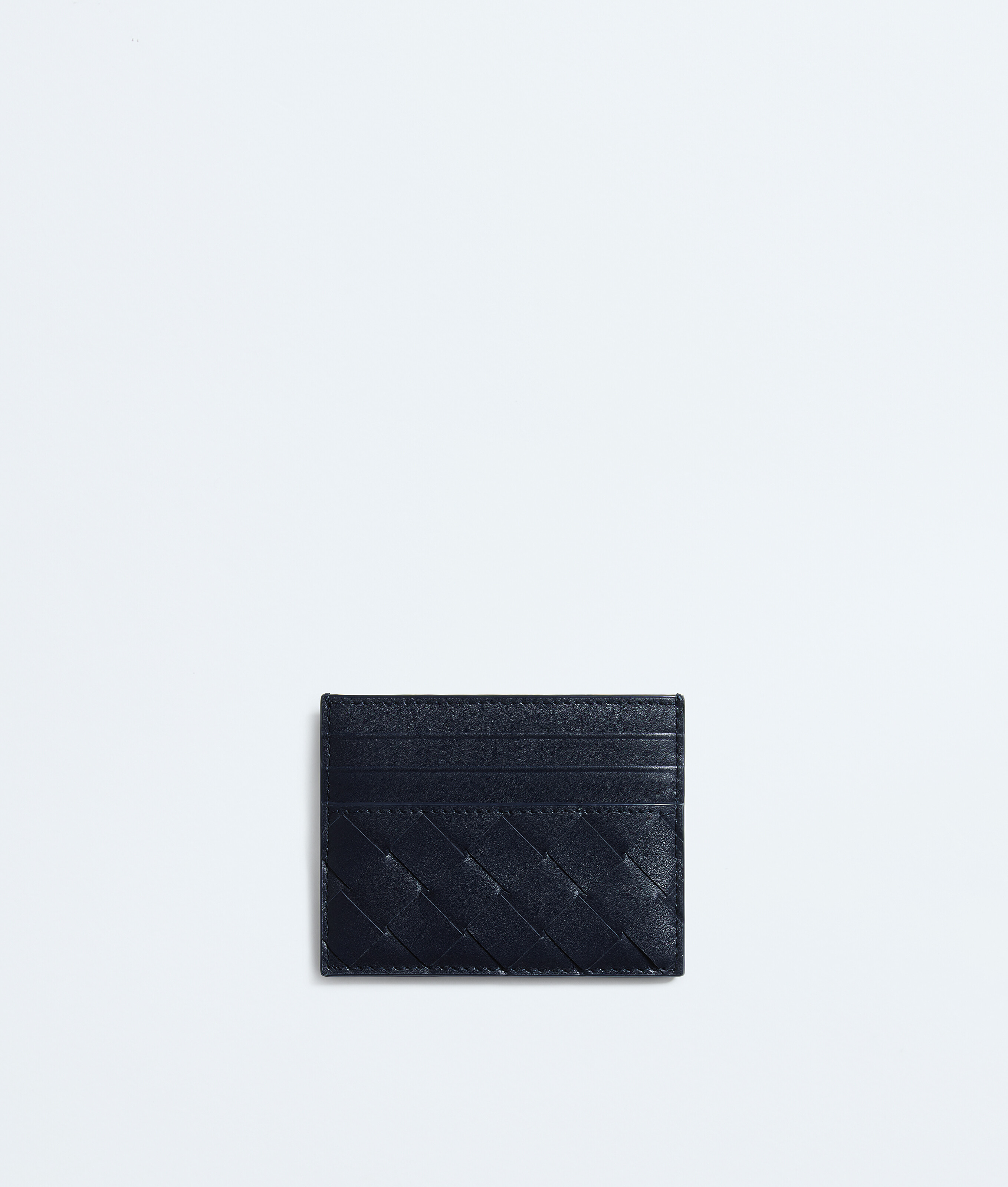 Bottega Veneta Blue Intrecciato Credit Card Case - Man - U