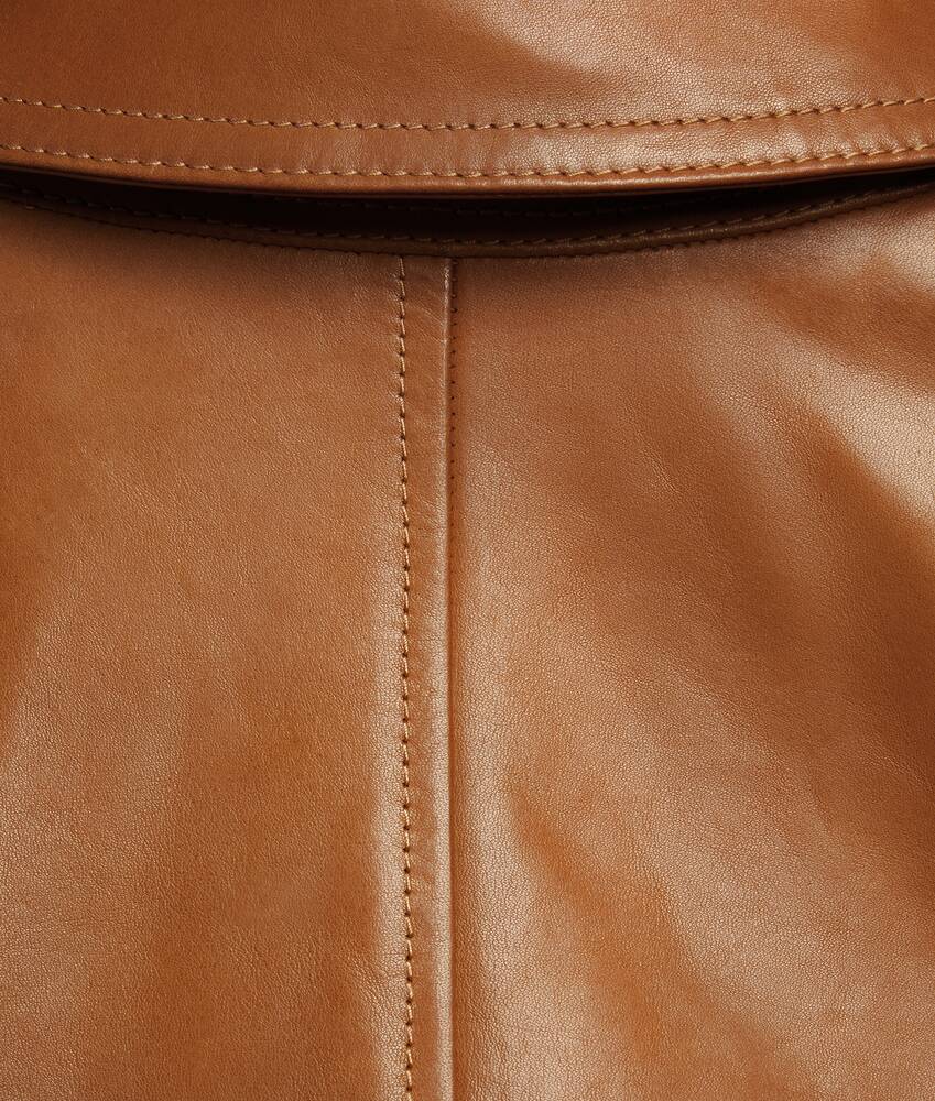 Men's Shearling and Leather Blouson in Deep caramel/ivory Bottega Veneta Greece EN - Image 5