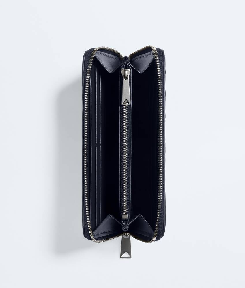Men's Intrecciato Zip-Around Wallet in Midnight/taxi Bottega Veneta Greece EN - Image 2