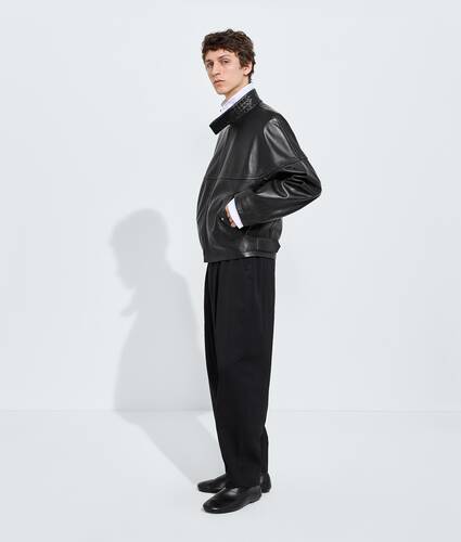 Men's Leather Jacket in Double black Bottega Veneta Denmark EN - Image 2