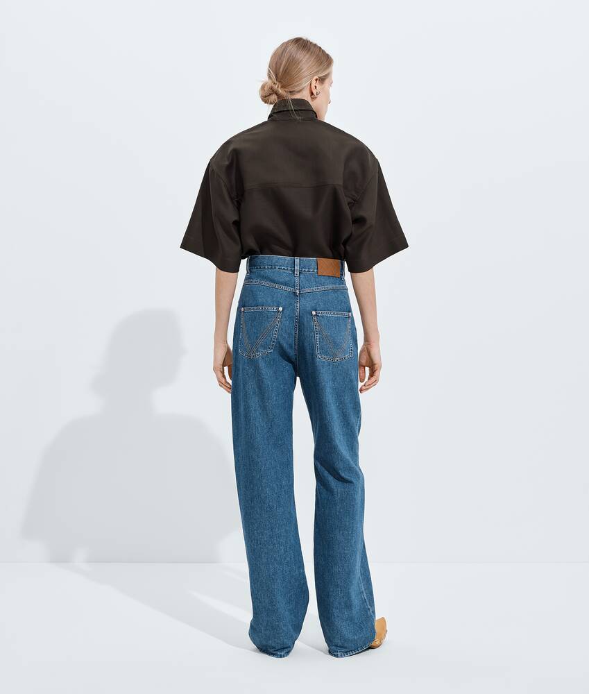 Women's Atlantic Blue Wide Leg Jeans in Mid blue Bottega Veneta Portugal EN - Image 3