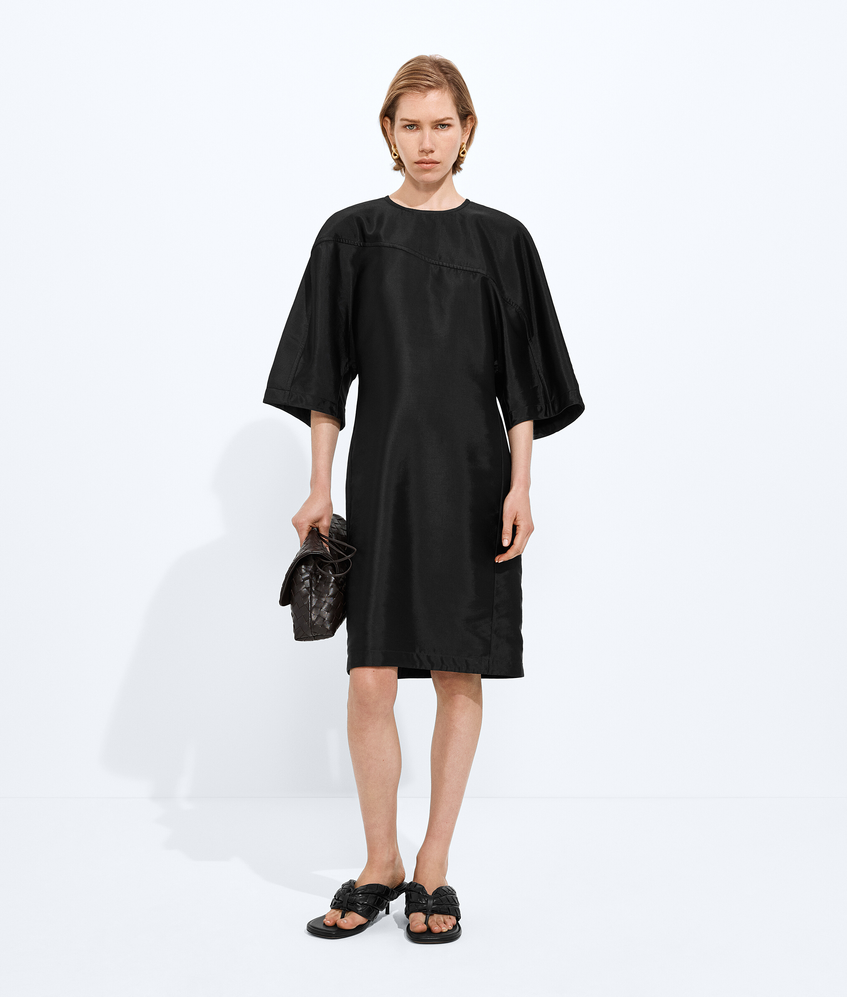 Washed Cotton and Viscose Twill Dress