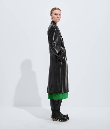 Cappotto in pelle lucida da Donna in Double black Bottega Veneta Italia IT - Image 2