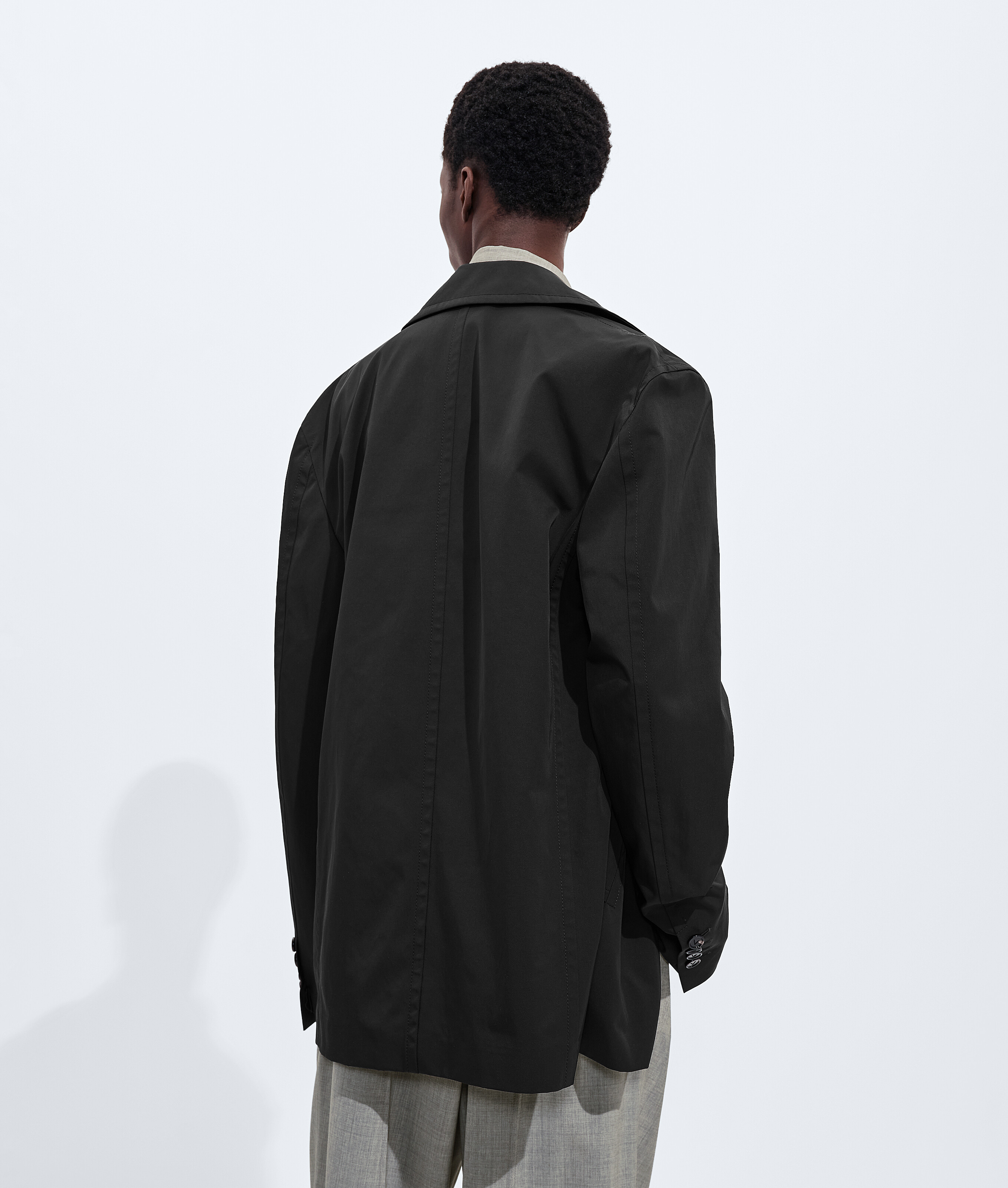 Men's Nylon And Cotton Coat  in Double black Bottega Veneta Finland EN - Image 2