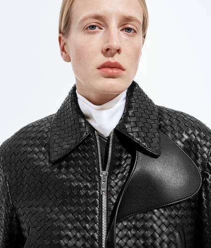 Intrecciato Leather Blouson