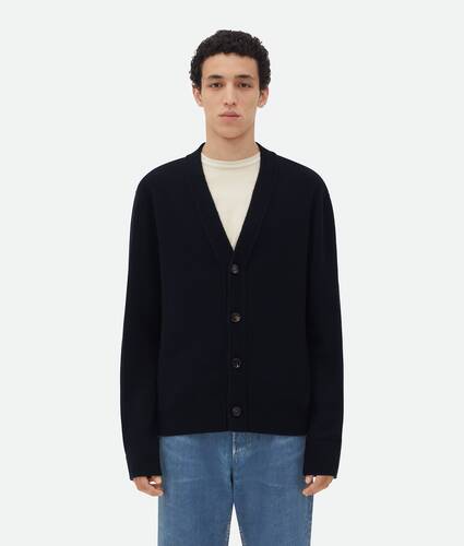 Men's Cashmere Cardigan in Navy Bottega Veneta Australia EN - Image 1