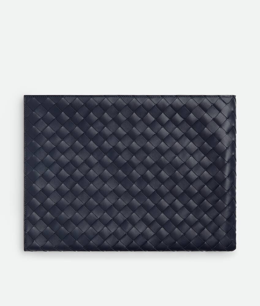 Men's Intrecciato Flat Pouch in Abyss/cypress Bottega Veneta France EN - Image 3