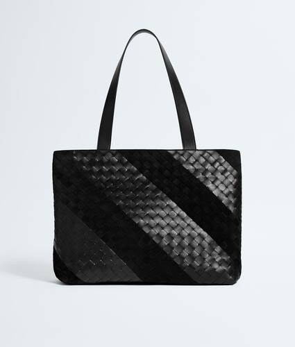 Men's Small Intrecciato Zipped Tote in Black Bottega Veneta United Kingdom EN - Image 1