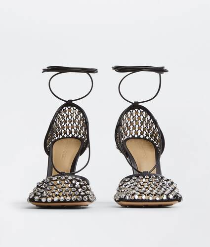 Ela's Sand&aacute;lia Sparkle Stretch Com Cadar&ccedil;o em Black Bottega Veneta Brasil PT - Image 2