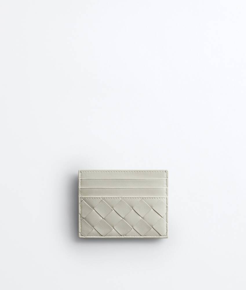 Women's Intrecciato Credit Card Case in Silica gray Bottega Veneta Italy EN - Image 2