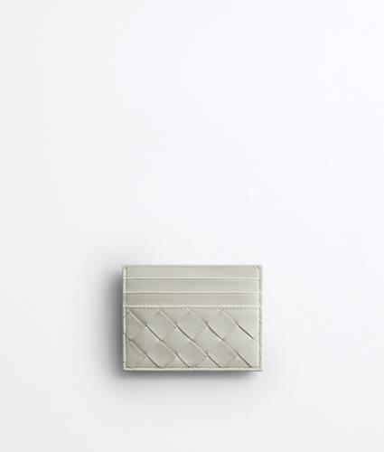 Women's Intrecciato Credit Card Case in Silica gray Bottega Veneta Italy EN - Image 2