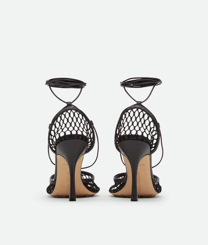 Women's Stretch Lace-Up Sandal in Black Bottega Veneta Poland EN - Image 3