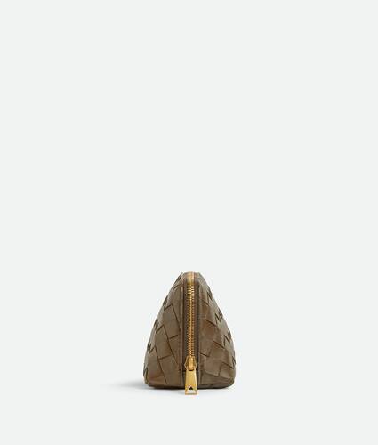 Women's Intrecciato Small Beauty Pouch in Pinecone Bottega Veneta Brazil EN - Image 2