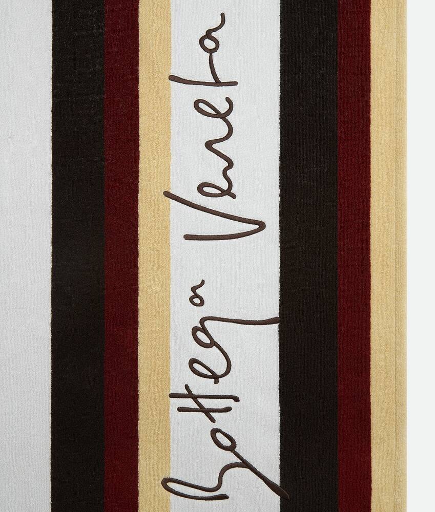 Women's Stripe Jacquard Beach Towel in Cloud/fondant/lava Bottega Veneta Finland EN - Image 2