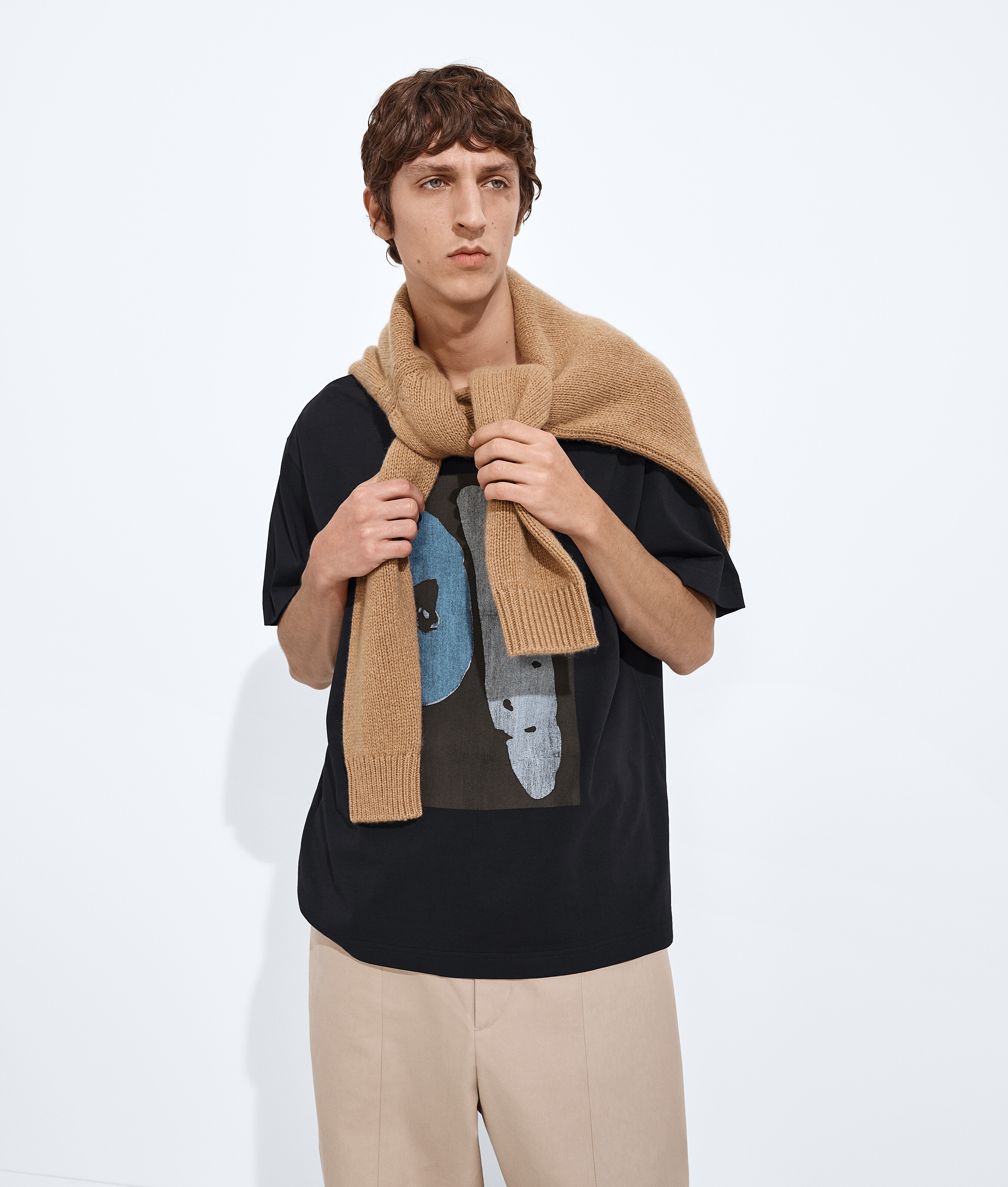 Bottega Veneta Black Cotton Jersey Printed T-Shirt - Man - S