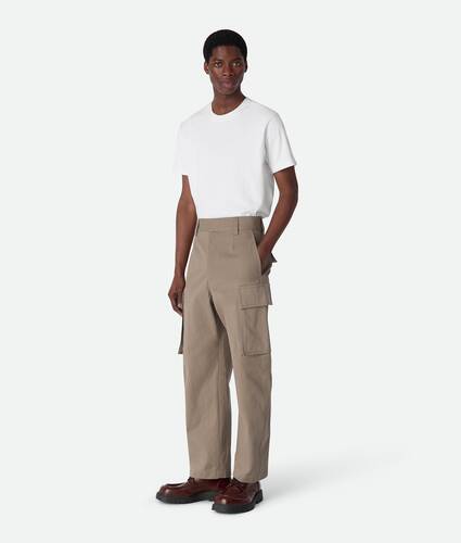 Men's Cotton Twill Cargo Pants in Grey seal Bottega Veneta Lithuania EN - Image 1