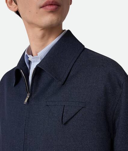 Men's Melange Wool Blouson in Dark indigo Bottega Veneta United States EN - Image 5