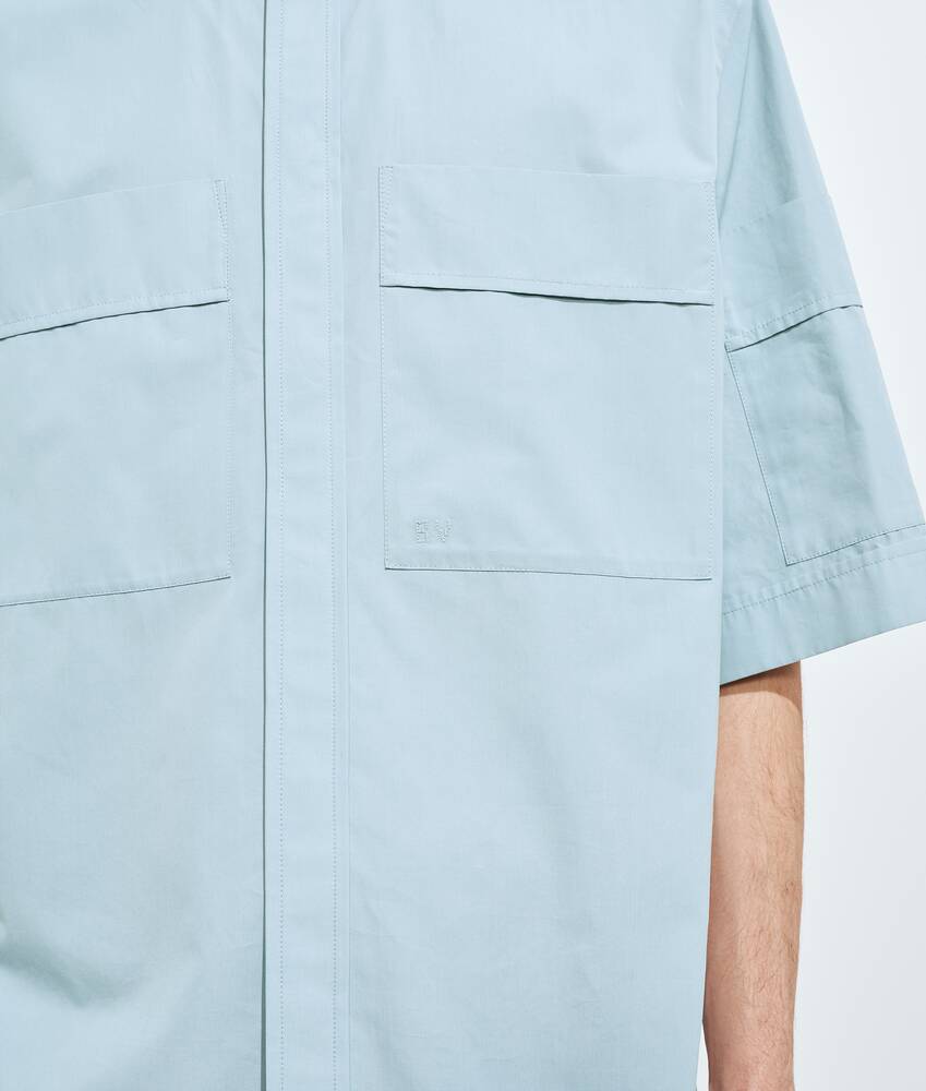 Men's Cotton Poplin Shirt in Blue shirt Bottega Veneta Slovakia EN - Image 5