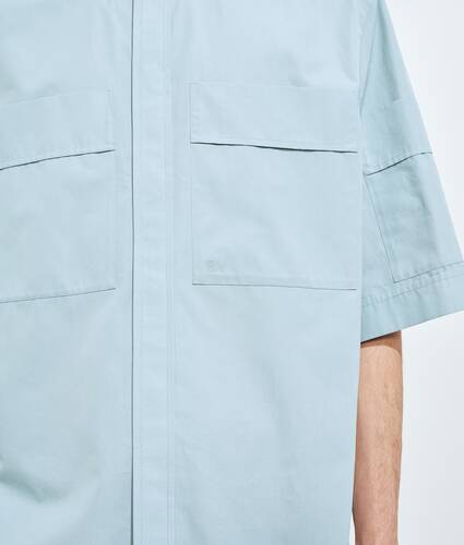 Men's Cotton Poplin Shirt in Blue shirt Bottega Veneta Latvia EN - Image 5