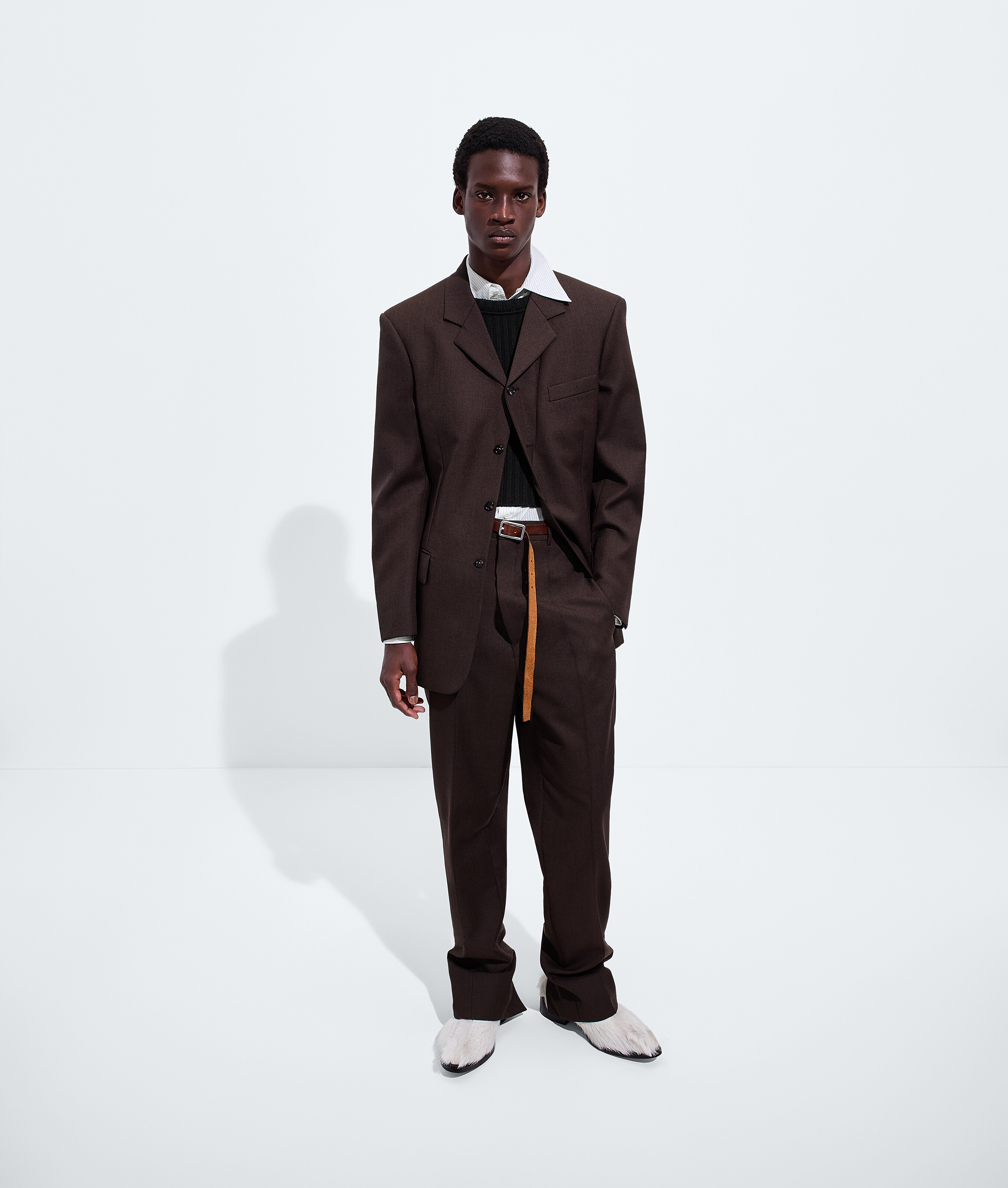 Bottega Veneta Bottega Veneta Wool And Mohair Toile Trousers In Light Wenge Mel