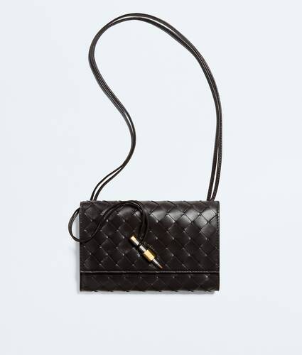 Women's Andiamo Pouch on Strap in Espresso Bottega Veneta Malta EN - Image 1