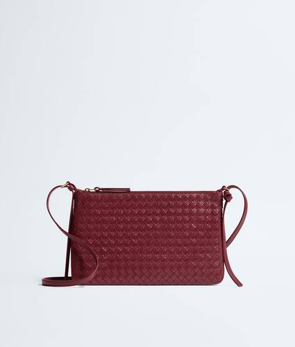 Intrecciato Piccolo Medium Pouch Lava red