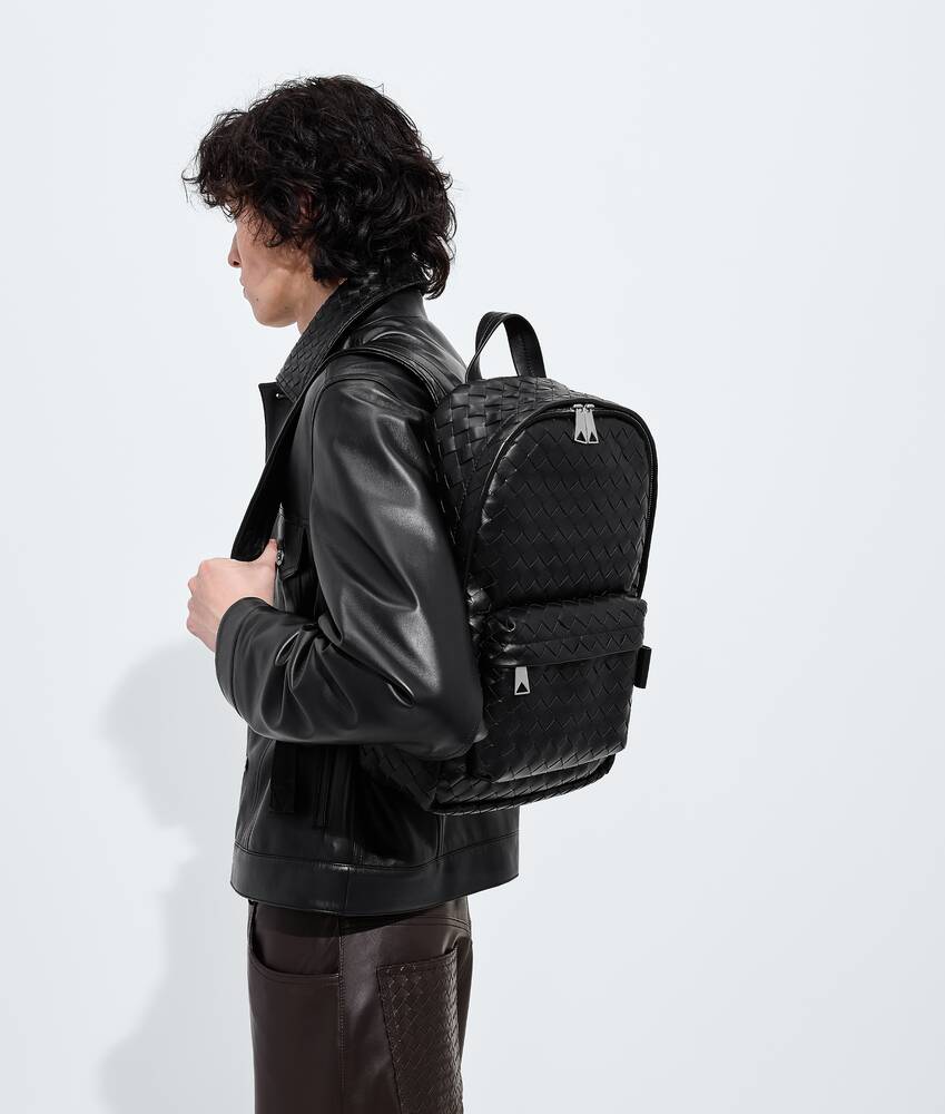 bottega veneta intrecciato leather backpack Blue (Pre-Owned) toned hardware Small Intrecciato Backpack