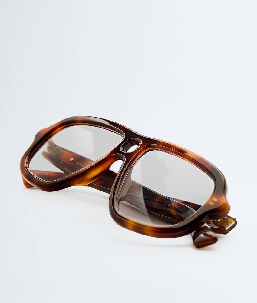 Sophia Ribbon Aviator Eyeglasses in Havana/transparent Bottega Veneta Croatia EN - Image 3