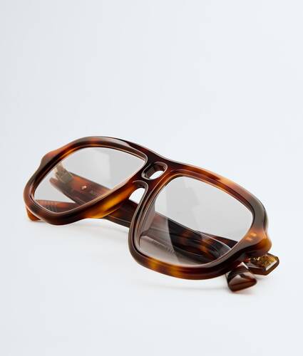 Sophia Ribbon Aviator Eyeglasses in Havana/transparent Bottega Veneta Croatia EN - Image 3