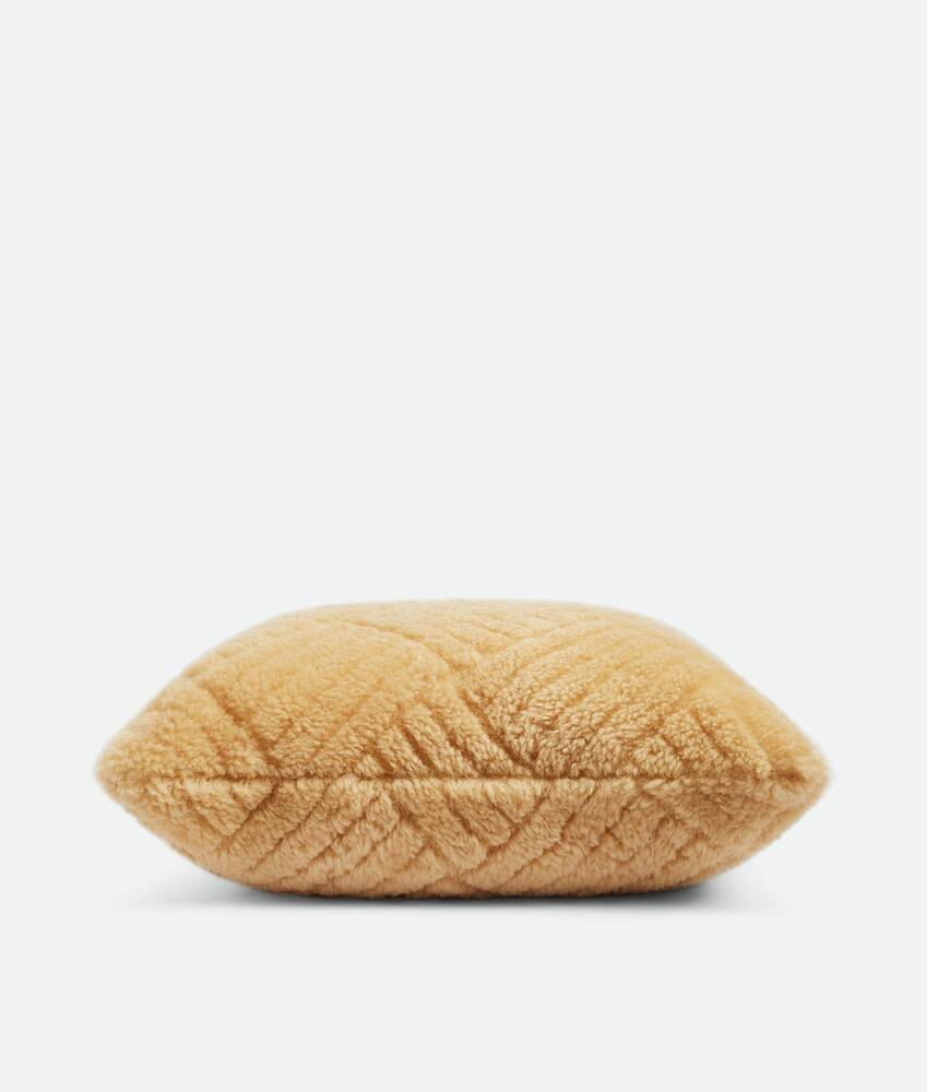 Intreccio Pattern Shearling Cushion in Butter Bottega Veneta Italy EN - Image 2