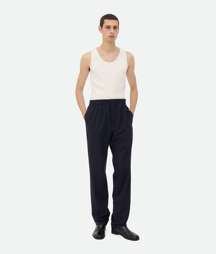 Men's Fine Wool Trousers in Midnight blue Bottega Veneta Czechia EN - Image 1
