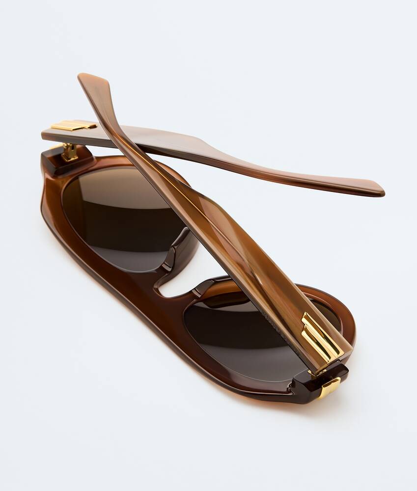 Occhiali da sole aviator Mitre in Brown/brown Bottega Veneta Italia IT - Image 3