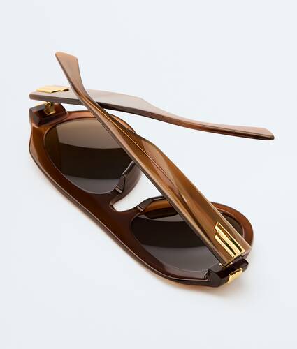 Occhiali da sole aviator Mitre in Brown/brown Bottega Veneta Italia IT - Image 3