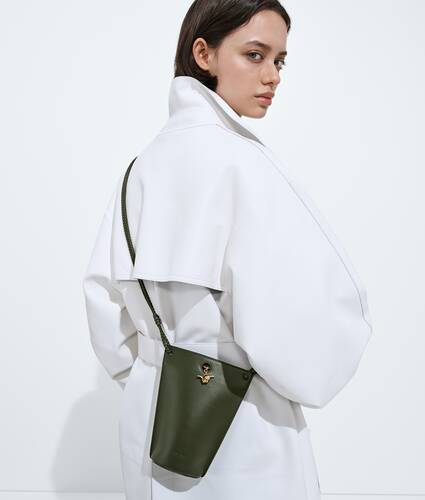 Women's Bacio Phone Bucket in Green tweed Bottega Veneta United States EN - Image 6