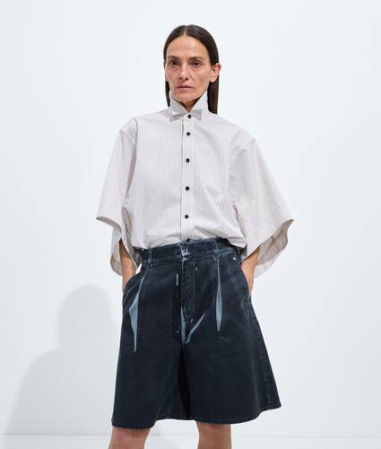 Pantalones cortos de denim sobrete&ntilde;ido para Mujer en Midnight Bottega Veneta M&eacute;xico ES - Image 1