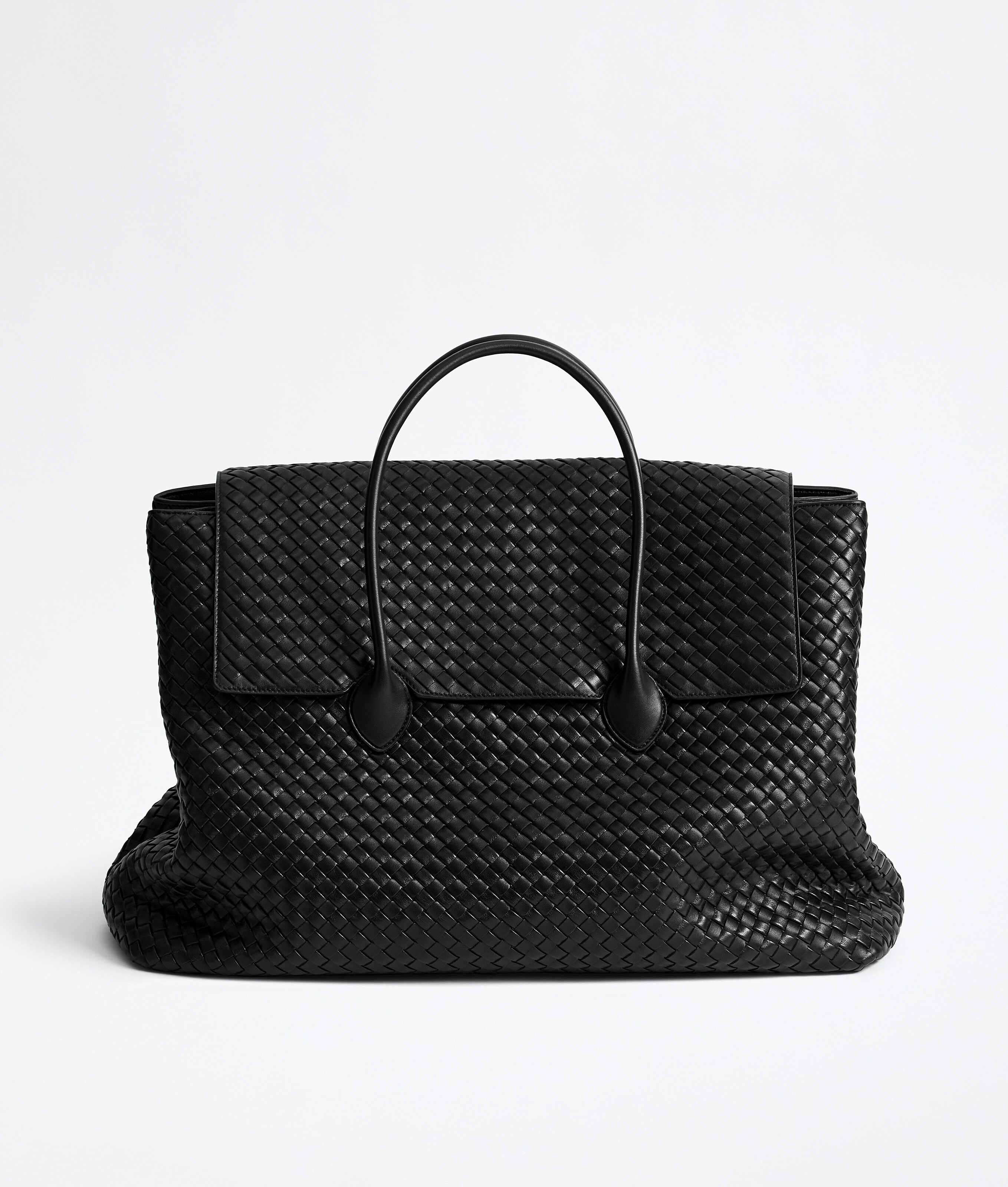 Men's Large Piega Tote in Black Bottega Veneta Luxembourg EN - Image 1
