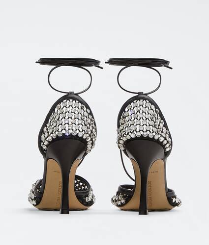 Ela's Sand&aacute;lia Sparkle Stretch Com Cadar&ccedil;o em Black Bottega Veneta Brasil PT - Image 3