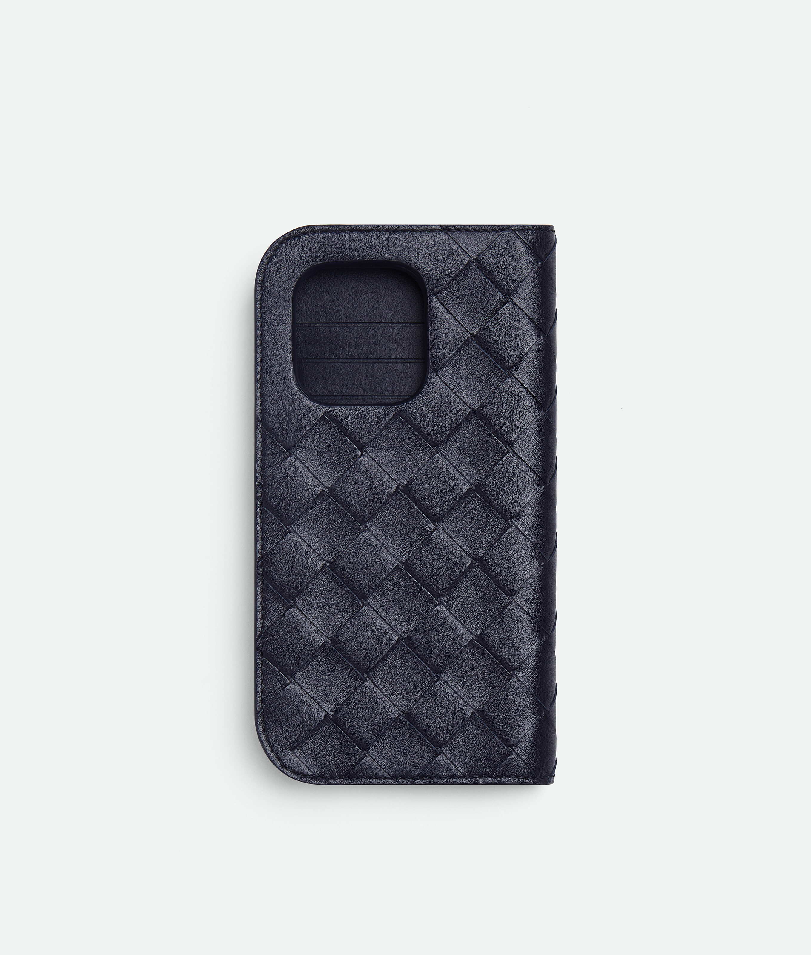 Men's Intrecciato Iphone 16 Pro Foglio Case in Nocturnal Bottega Veneta Luxembourg EN - Image 3