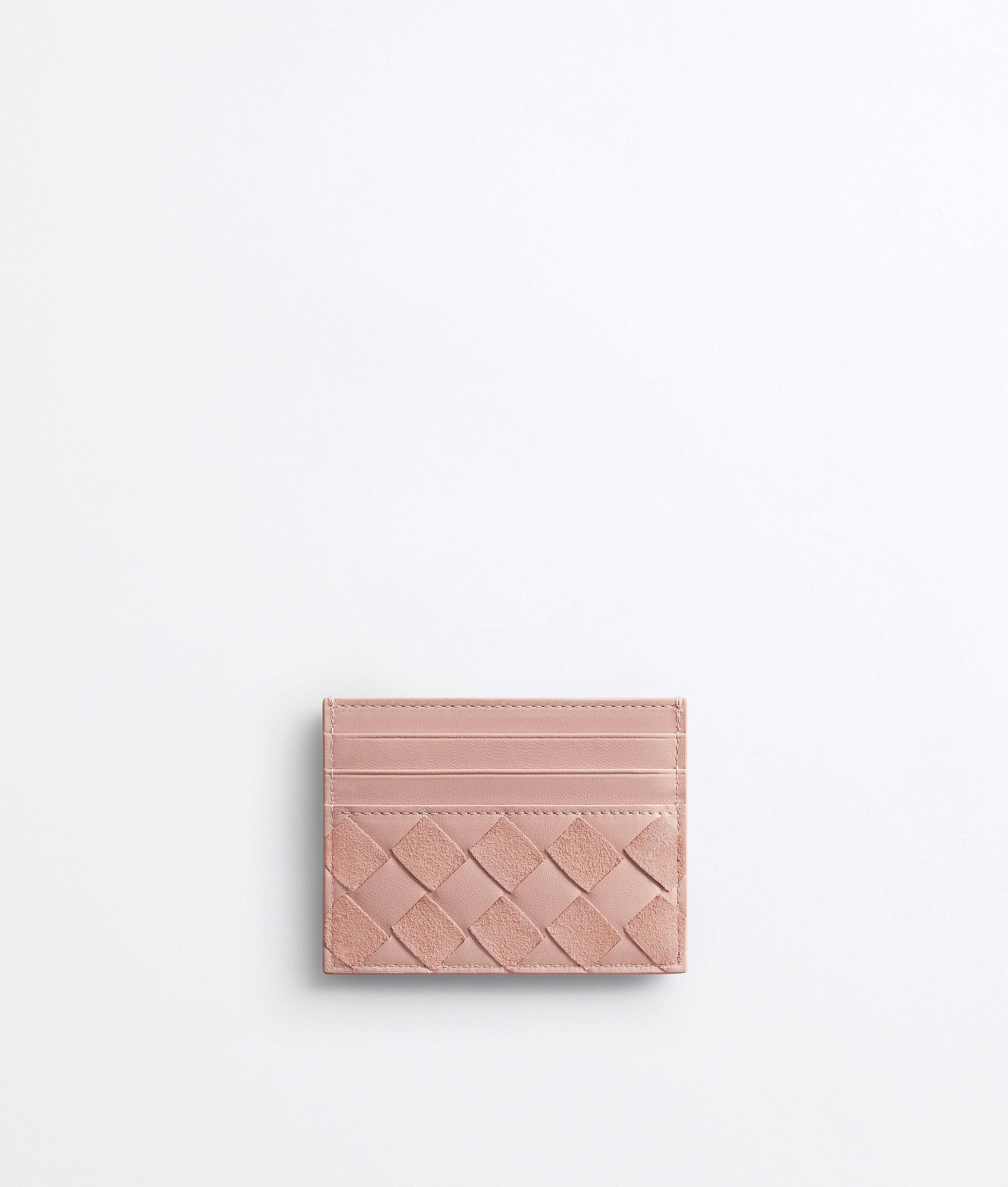 Women's Intrecciato Credit Card Case in Terra pink Bottega Veneta Luxembourg EN - Image 2