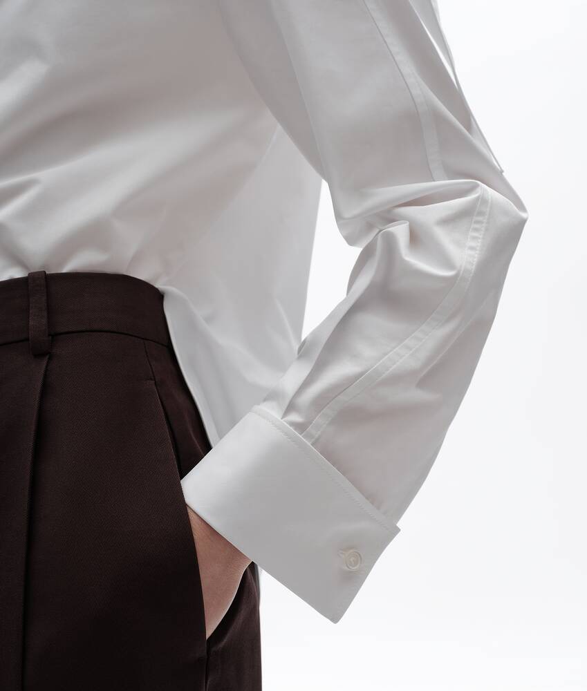 Women's Compact Cotton Poplin Shirt in White Bottega Veneta Cyprus EN - Image 4
