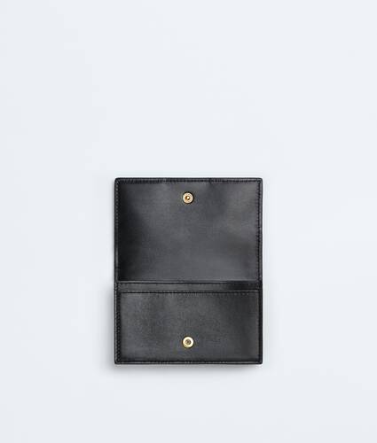 Women's Cassette Business Card Case in Black Bottega Veneta Belgium EN - Image 2