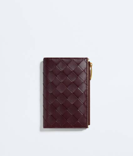 Women's Intrecciato Medium Bi-Fold Wallet in Deep mahogany/butter yellow Bottega Veneta South Korea EN - Image 1