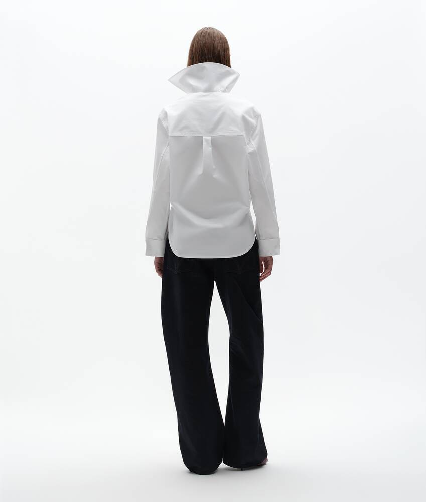 Women's Compact Cotton Poplin Shirt in White Bottega Veneta Cyprus EN - Image 3