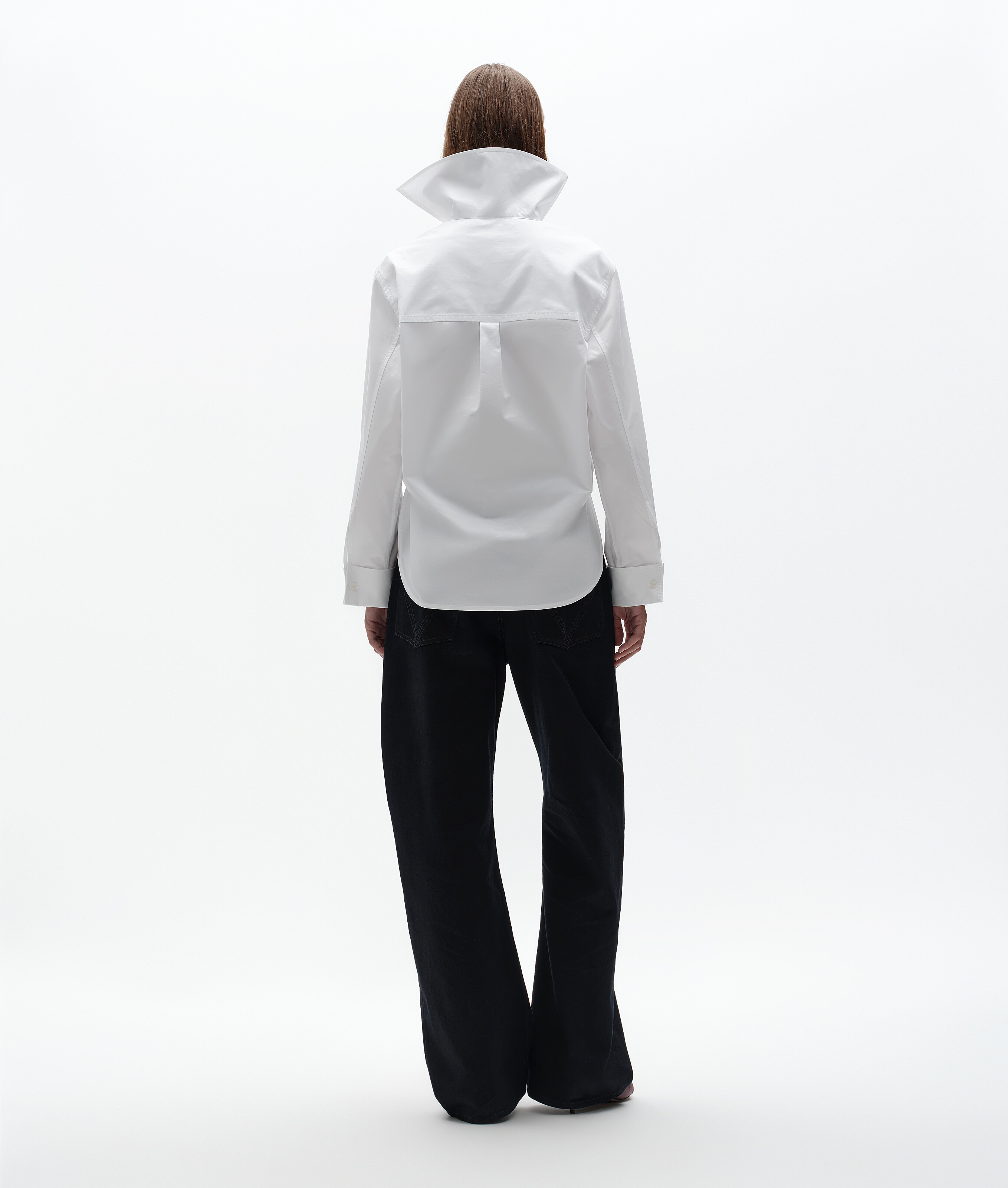 Women's Compact Cotton Poplin Shirt in White Bottega Veneta Germany EN - Image 3