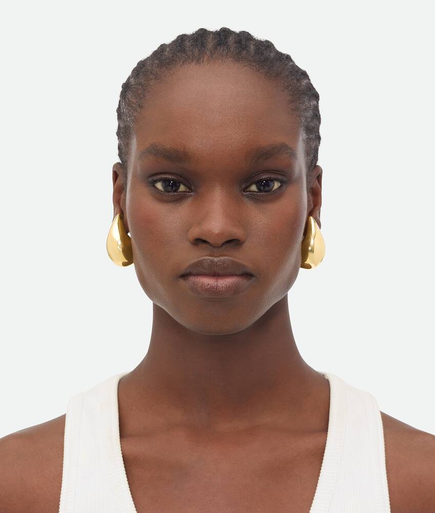 Women's Drop Medium Earrings in Yellow gold Bottega Veneta France EN - Image 3