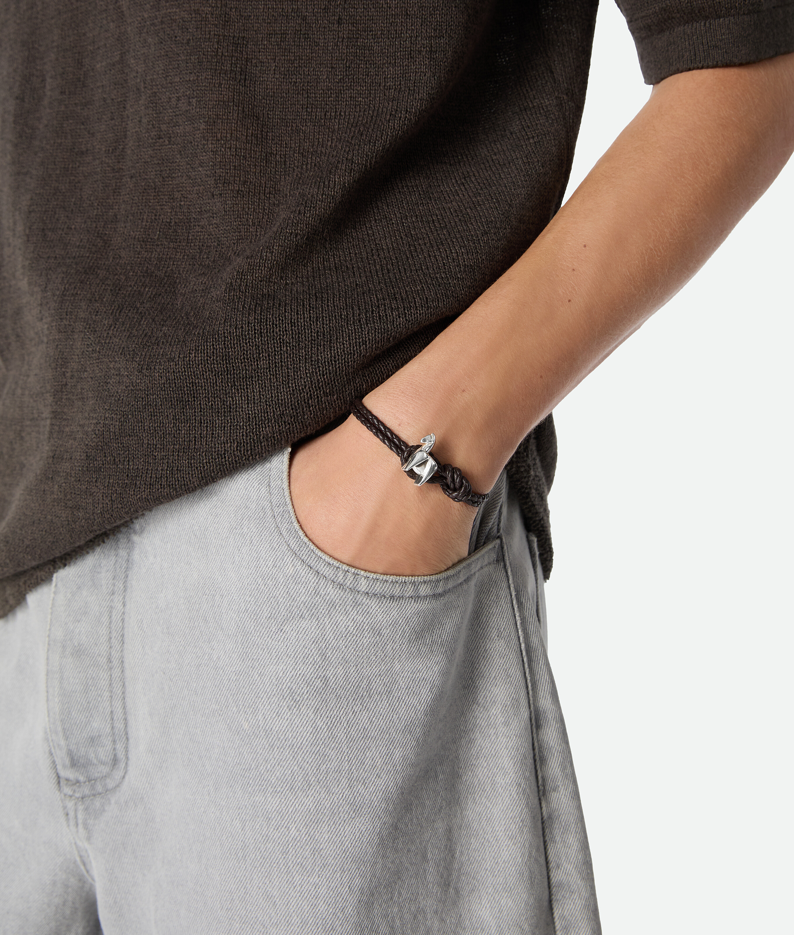 Women's Cavallo Leather Bracelet in Fondant Bottega Veneta Macao SAR China EN - Image 2