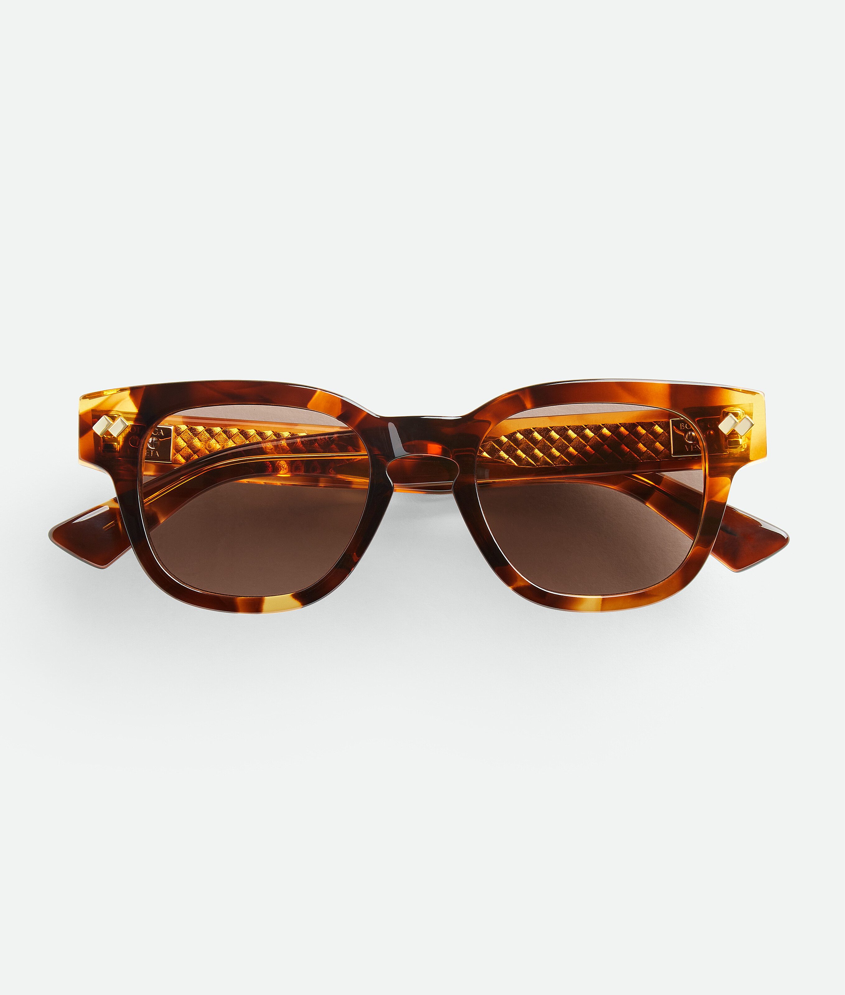 Bottega Veneta Unisex Brown Intrecciato Panthos Sunglasses - U