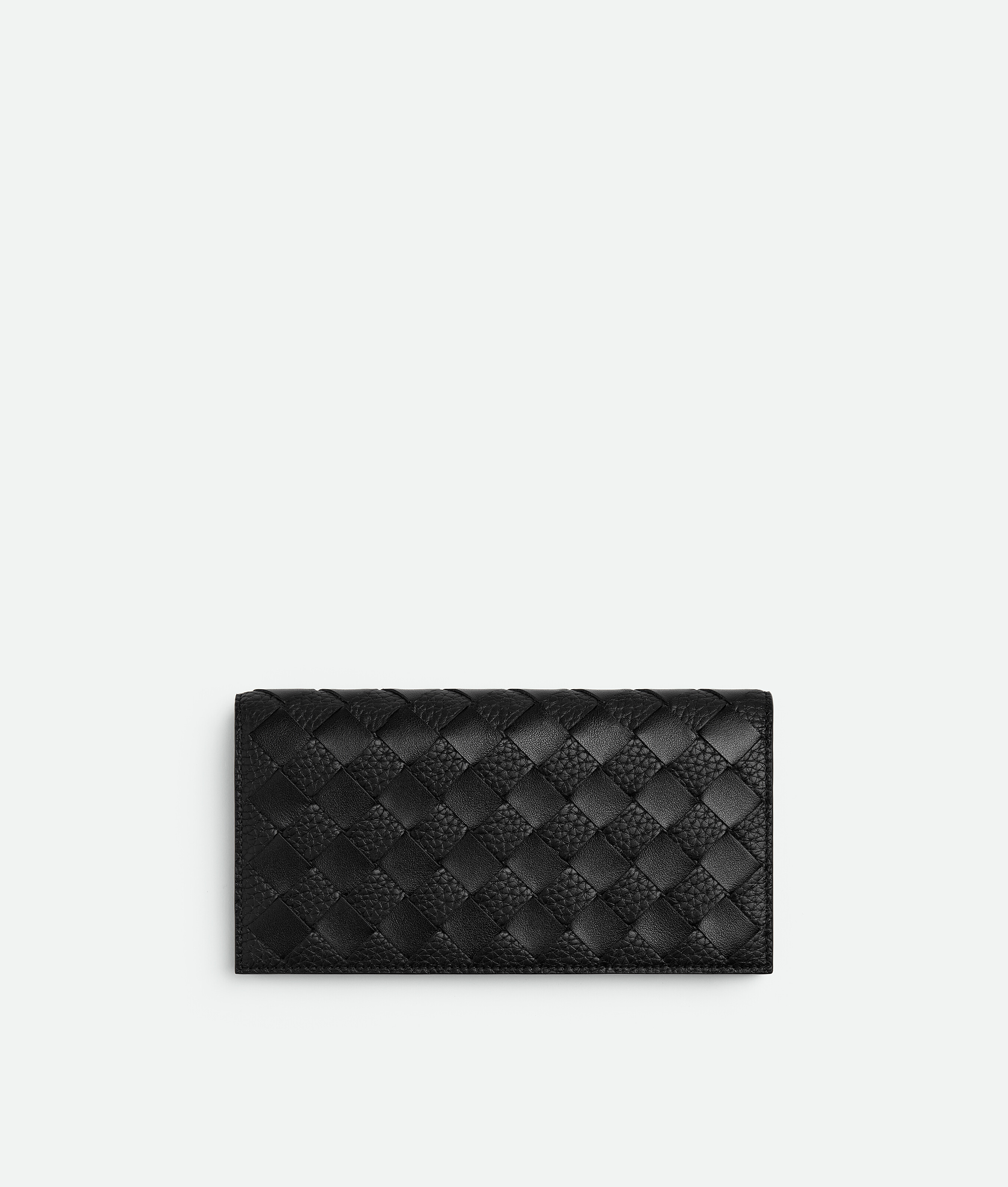 Bottega Veneta Intrecciato Long Wallet With Coin Purse - Black - Man -