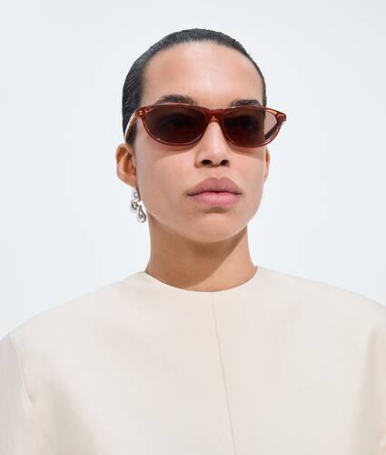 Classic Rectangular Sunglasses in Orange/brown Bottega Veneta Belgium EN - Image 2